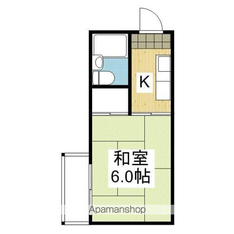大手町二宮ハイツ(1K/4階)の間取り写真