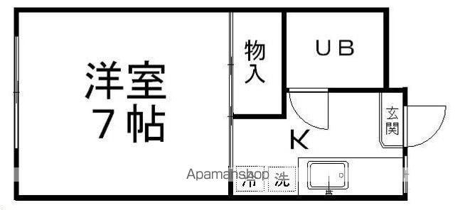 ピースフル国見駅前(1K/1階)の間取り写真