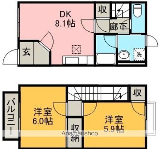 ハピネスＫ(2LDK)の間取り写真