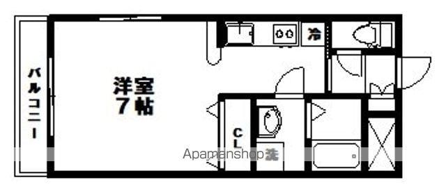 ガーデンハイツⅡ(ワンルーム/2階)の間取り写真