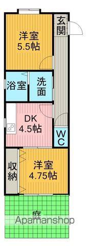 メゾンサンヒルズ@(2DK/1階)の間取り写真