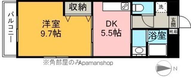 フォンターレ(1DK/3階)の間取り写真