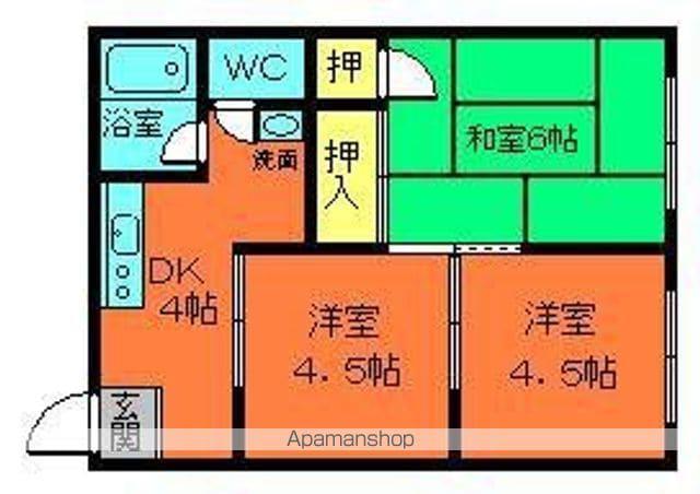 マンション甘樫(3K/1階)の間取り写真