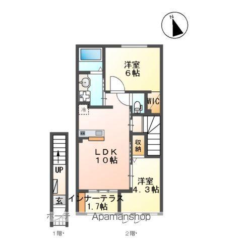 ルナハウス(2LDK/2階)の間取り写真