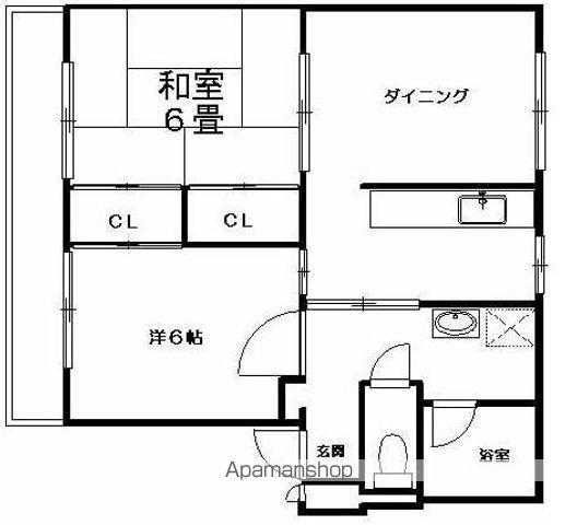 エスポワール平方(2DK/3階)の間取り写真