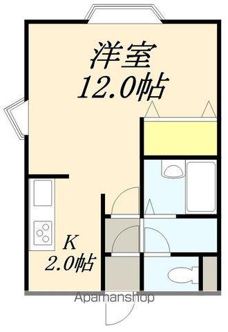 ヒルトン函館(ワンルーム/2階)の間取り写真