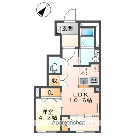 キャメロット八王子(1LDK/1階)の間取り写真