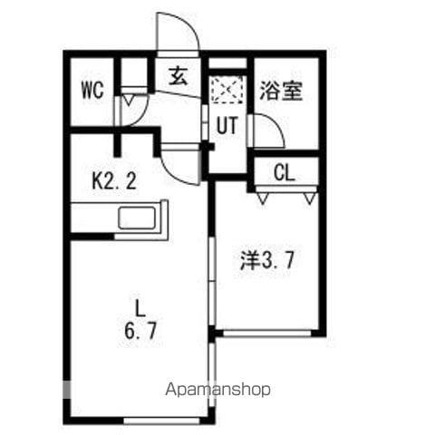 COLORE N17W5(1LDK/1階)の間取り写真