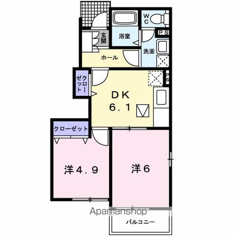 SAINT MICHEL(2DK/1階)の間取り写真