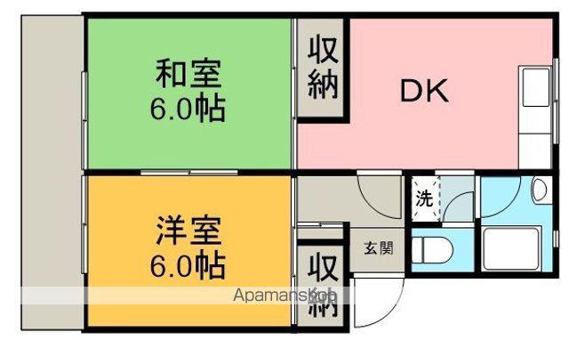 パルコーポ渡辺(2DK/1階)の間取り写真