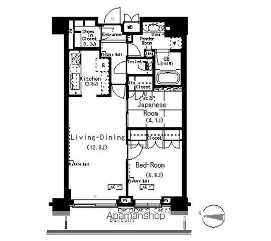 パークアクシス辰巳ステージ(2LDK/10階)の間取り写真