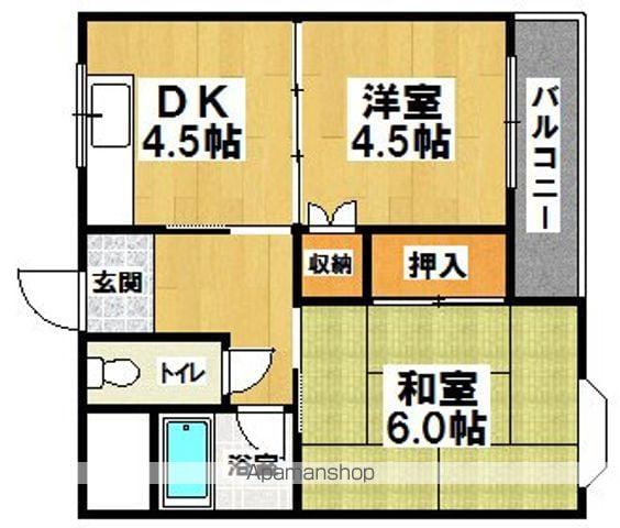 ISE伊勢綾園7703(2DK/2階)の間取り写真