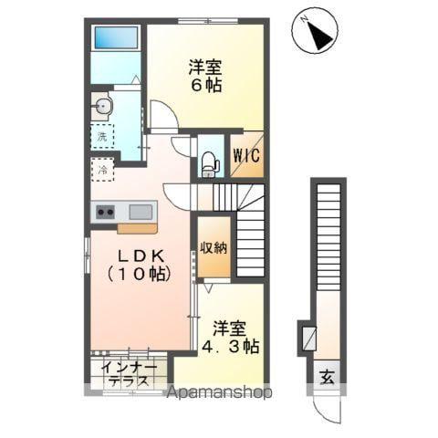 エスペランサ(2LDK/2階)の間取り写真