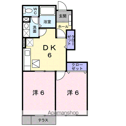 シャルマンコーポⅤ(2DK/1階)の間取り写真
