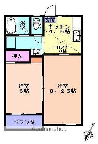 ハイムエスポワールE(2K/1階)の間取り写真