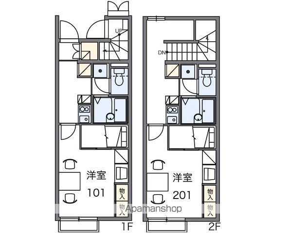 レオパレスとねりこ2(1K/2階)の間取り写真