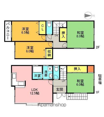 東海道本線 高槻駅 バス乗車時間：16分 中央公園バス停で下車 徒歩6分 2階建 築35年(4LDK)の間取り写真