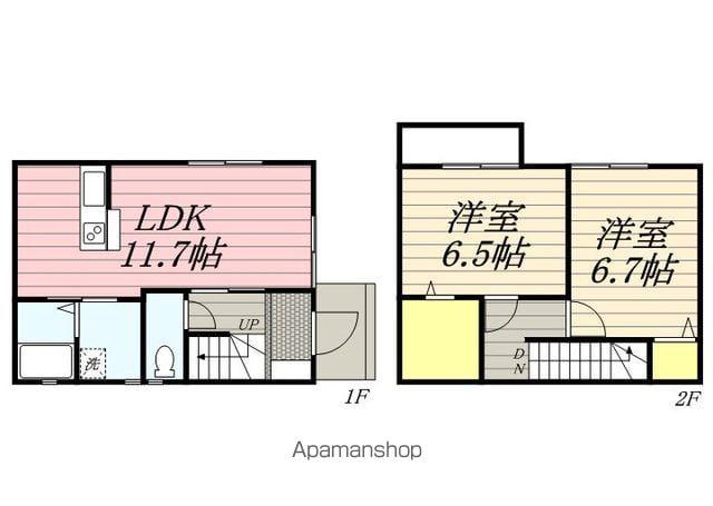遠州鉄道 曳馬駅 徒歩10分 2階建 築12年(2LDK)の間取り写真
