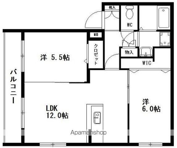 ヴィラフォレスト(2LDK/3階)の間取り写真