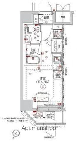 RELUXIA横濱西(ワンルーム/7階)の間取り写真