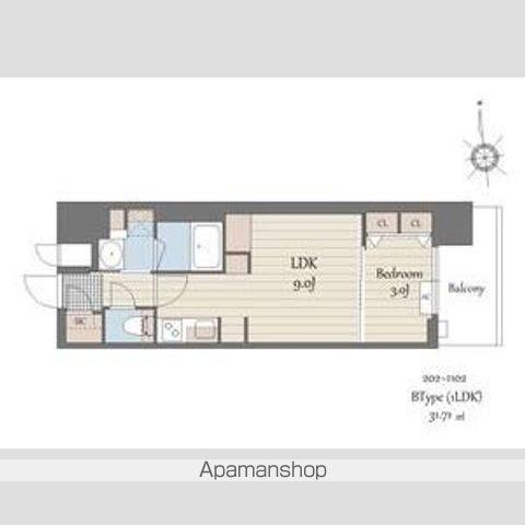 S-RESIDENCE天満橋AR(1LDK/2階)の間取り写真