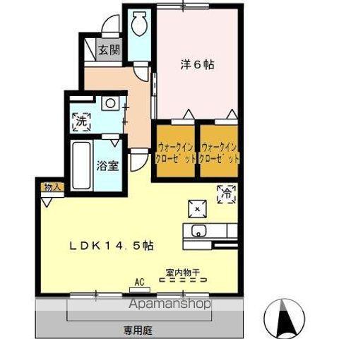 ルーエ岐南 B(1LDK/1階)の間取り写真