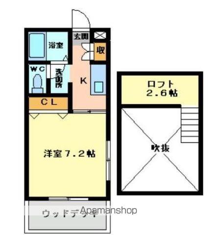 ロワール・クロセ(1K/1階)の間取り写真