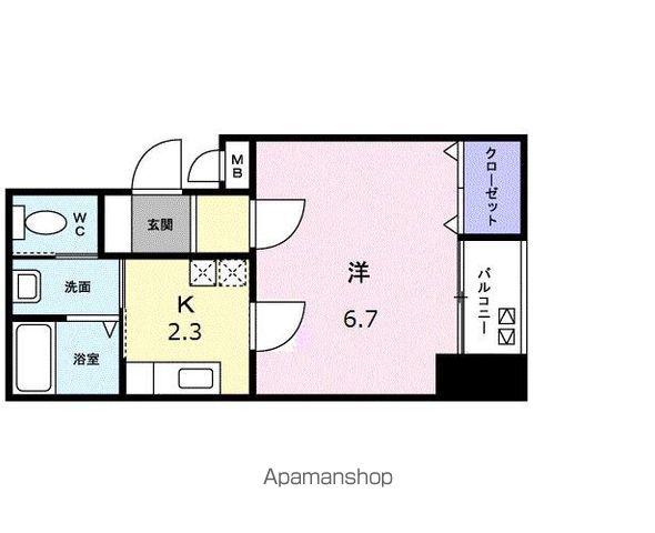 グレース栗林(1K/6階)の間取り写真