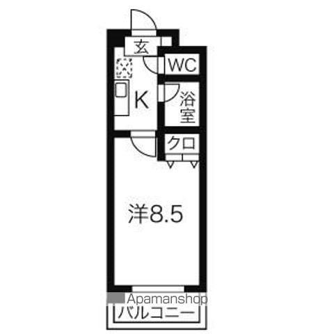 サンハイツ城西(1K/4階)の間取り写真