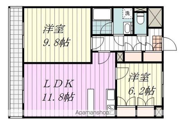 天山ガーデンハウス(2LDK/6階)の間取り写真