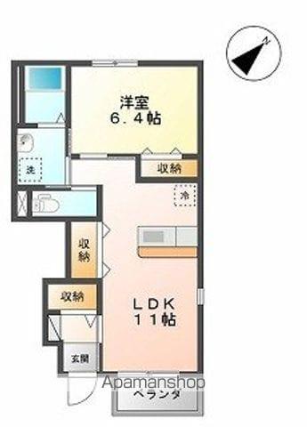 東北本線 岩手飯岡駅 徒歩22分 2階建 築10年(1LDK/1階)の間取り写真