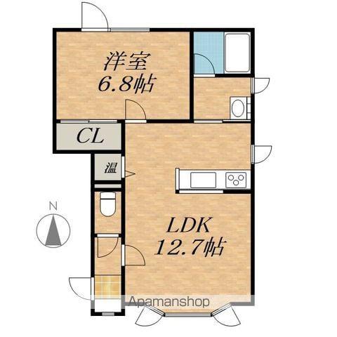 YUTORIRO弥生1(1LDK/2階)の間取り写真