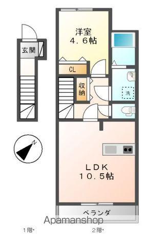 ブランリーオ(1LDK/2階)の間取り写真