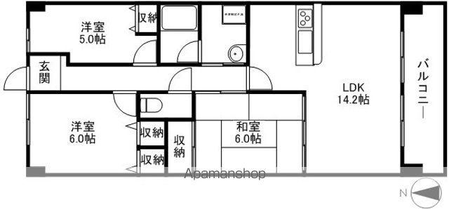 レックスガーデン大津南郷リオ(3LDK/11階)の間取り写真