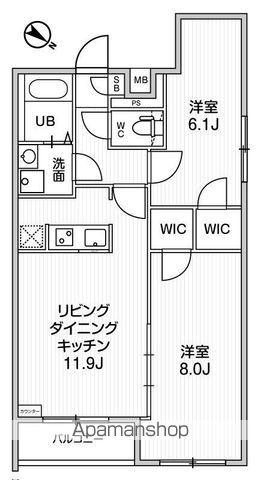 ジェノヴィア板橋本町Ⅲスカイガーデン(2LDK/3階)の間取り写真