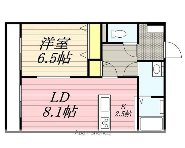 ビューノ市野(1LDK/1階)の間取り写真