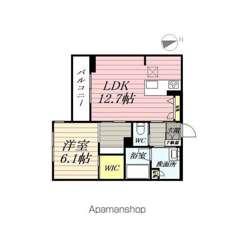 WAKURAS堰場(1LDK/1階)の間取り写真