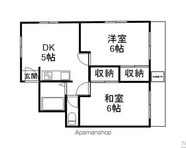 ハイツ堅田(2DK/2階)の間取り写真