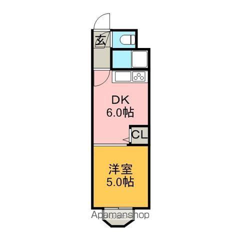 ウィングス札幌(1DK/4階)の間取り写真