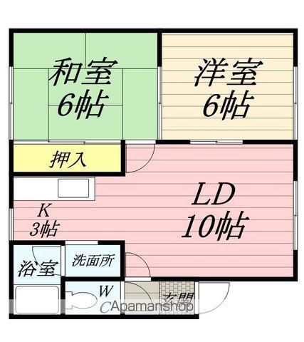 マンションサトウB(2LDK/2階)の間取り写真