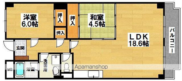 セルサス加茂(2LDK/3階)の間取り写真