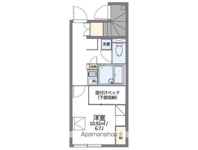 レオパレス鶴羽(1K/1階)の間取り写真