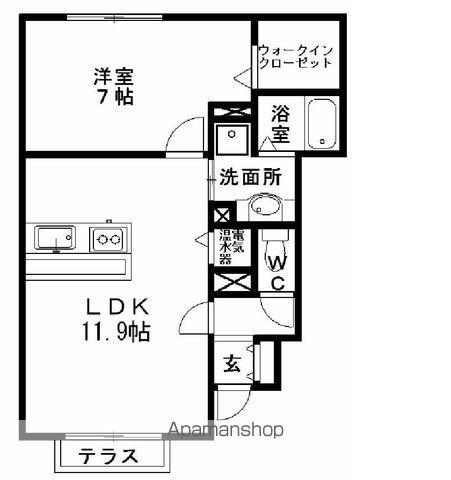D-ROOMアザレア(1LDK/1階)の間取り写真