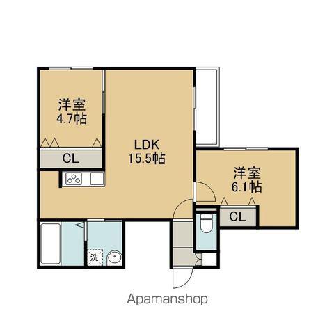 WELL BRIGHT東雲 RESIDENCE(2LDK/2階)の間取り写真