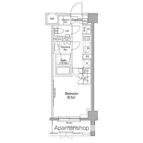 ザ・パークハビオ神泉(1K/1階)の間取り写真