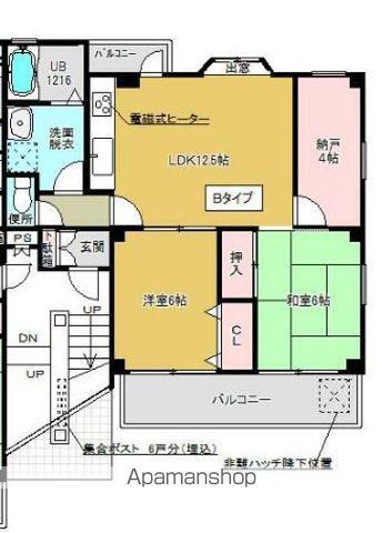 エクセリア城乾(2SLDK/3階)の間取り写真
