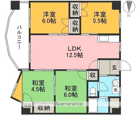 インペリアル西本1(4LDK/4階)の間取り写真