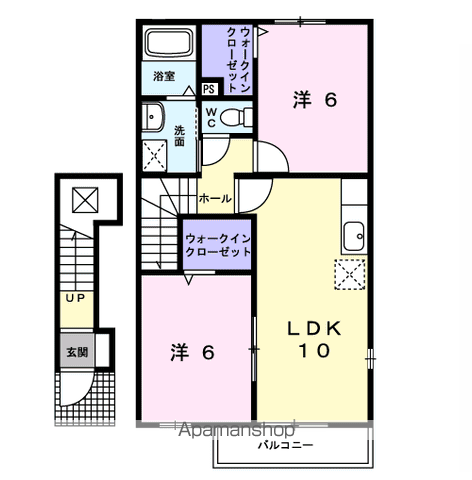 サンシャインⅤ(2LDK/2階)の間取り写真