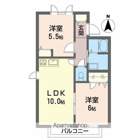 セフィラメント一色A棟(2LDK/2階)の間取り写真