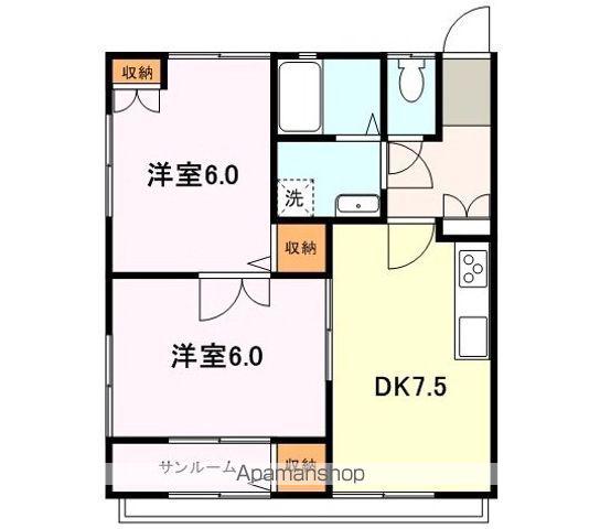 サングレイス横尾(2DK/2階)の間取り写真